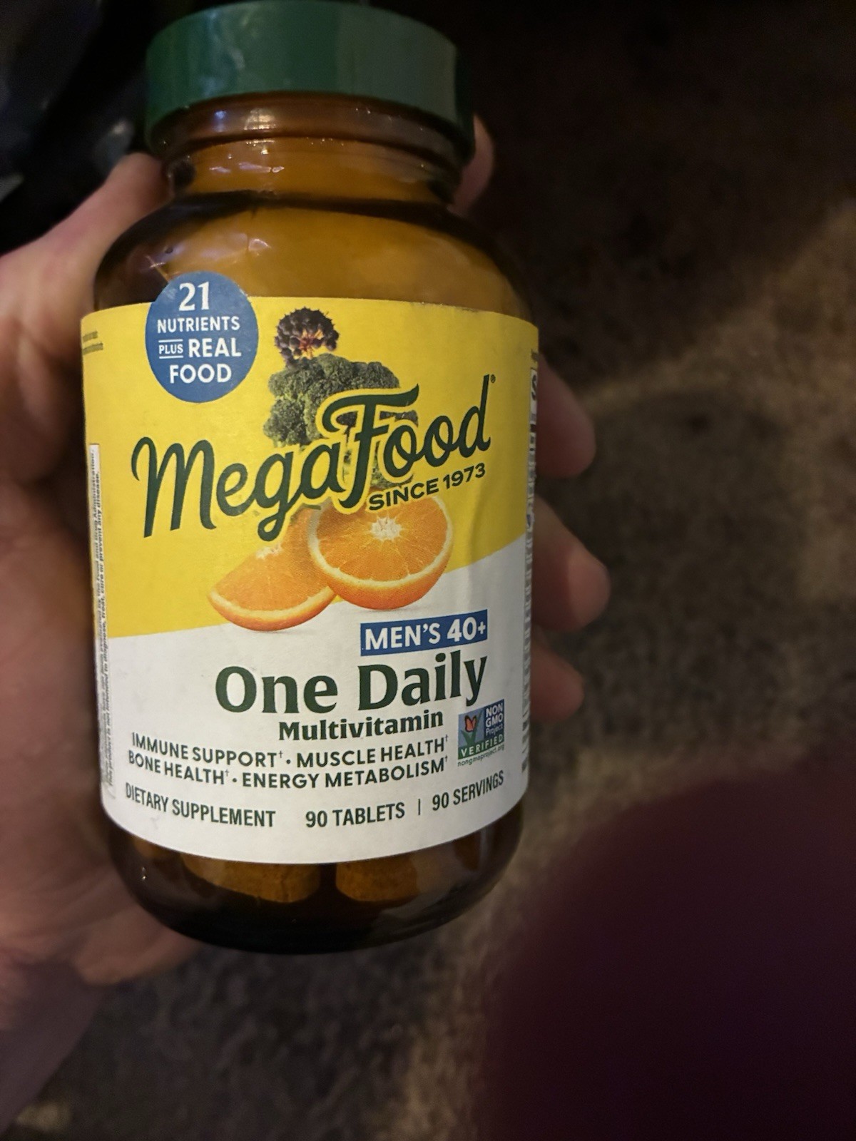 MegaFood Men Over 40 One Daily Iron Free 90 Tablets Dairy-Free, Gluten-Free,