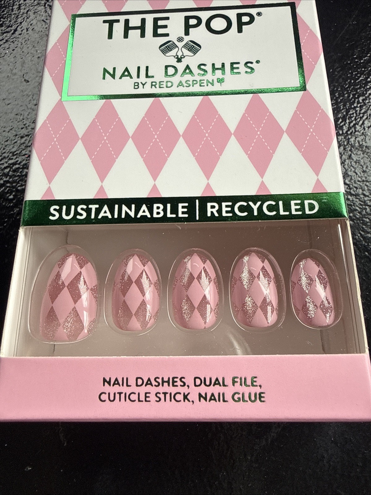 Red Aspen Press On Nails- Local League Champion, Liv Short | Almond | Glitter