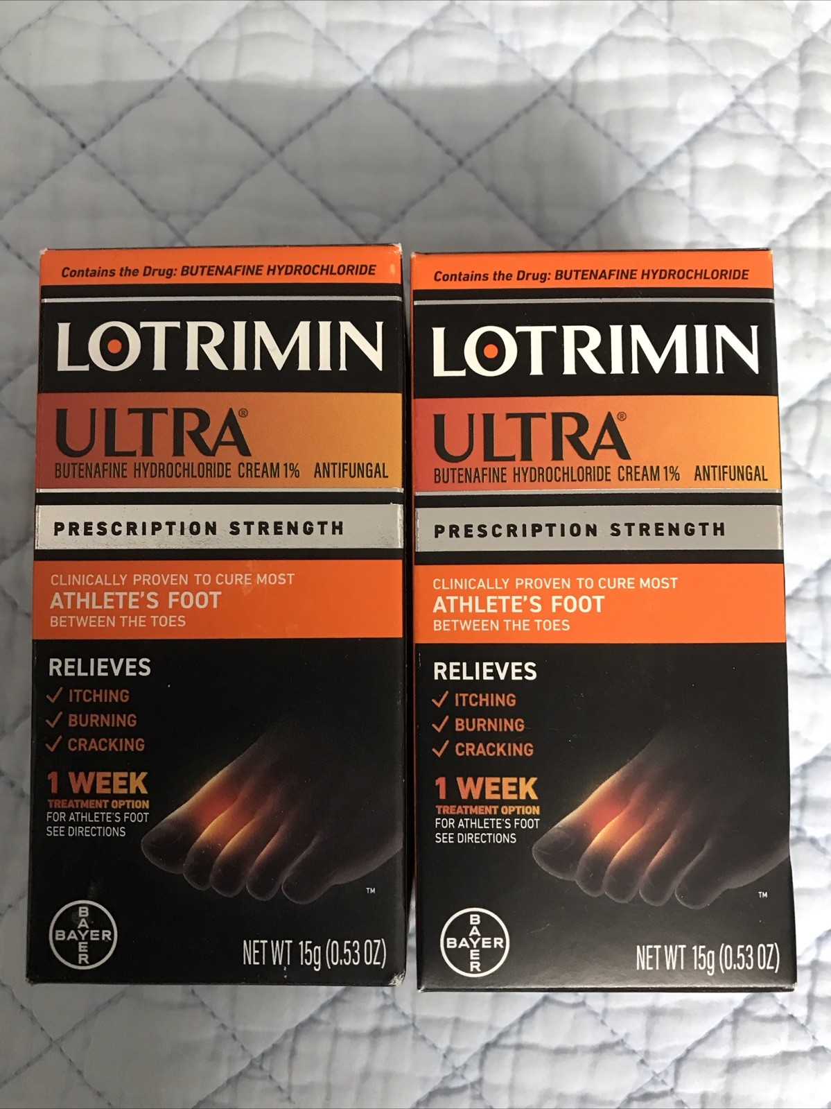 EXP 03/2026+! 2 Box LOTRIMIN ULTRA 1% 15g (0.53 oz) Antifungal Cream 1 Week