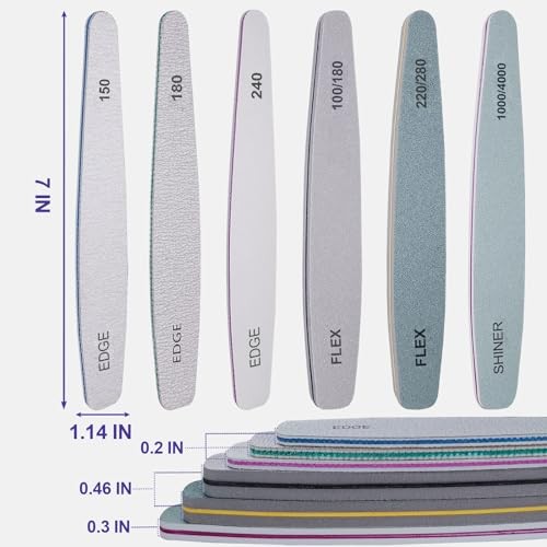 Nail File and Buffer Set, 6 Pcs Professional Nail 6 Pcs Diamond Nail File Set