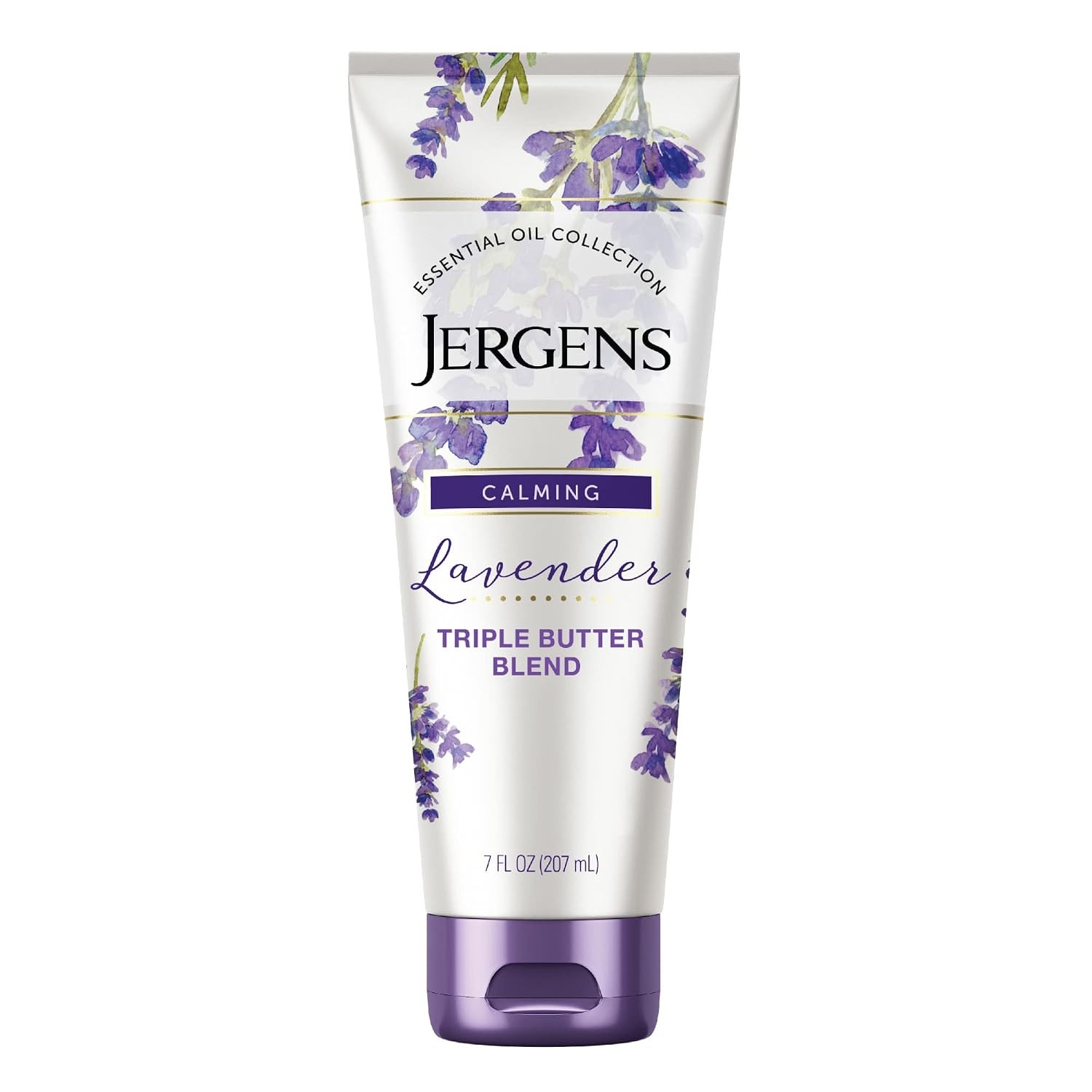 Jergens Lavender Body Butter Hand and Body Lotion, Moisturizer for Women, with E