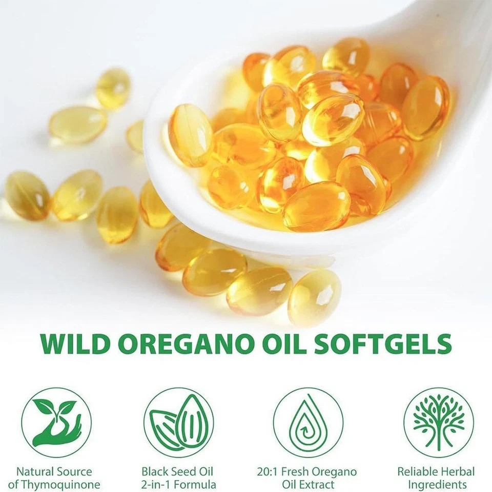 2 in 1 Oil of Oregano & Black Seed Softgels Count with Carvacrol,Immune Supports