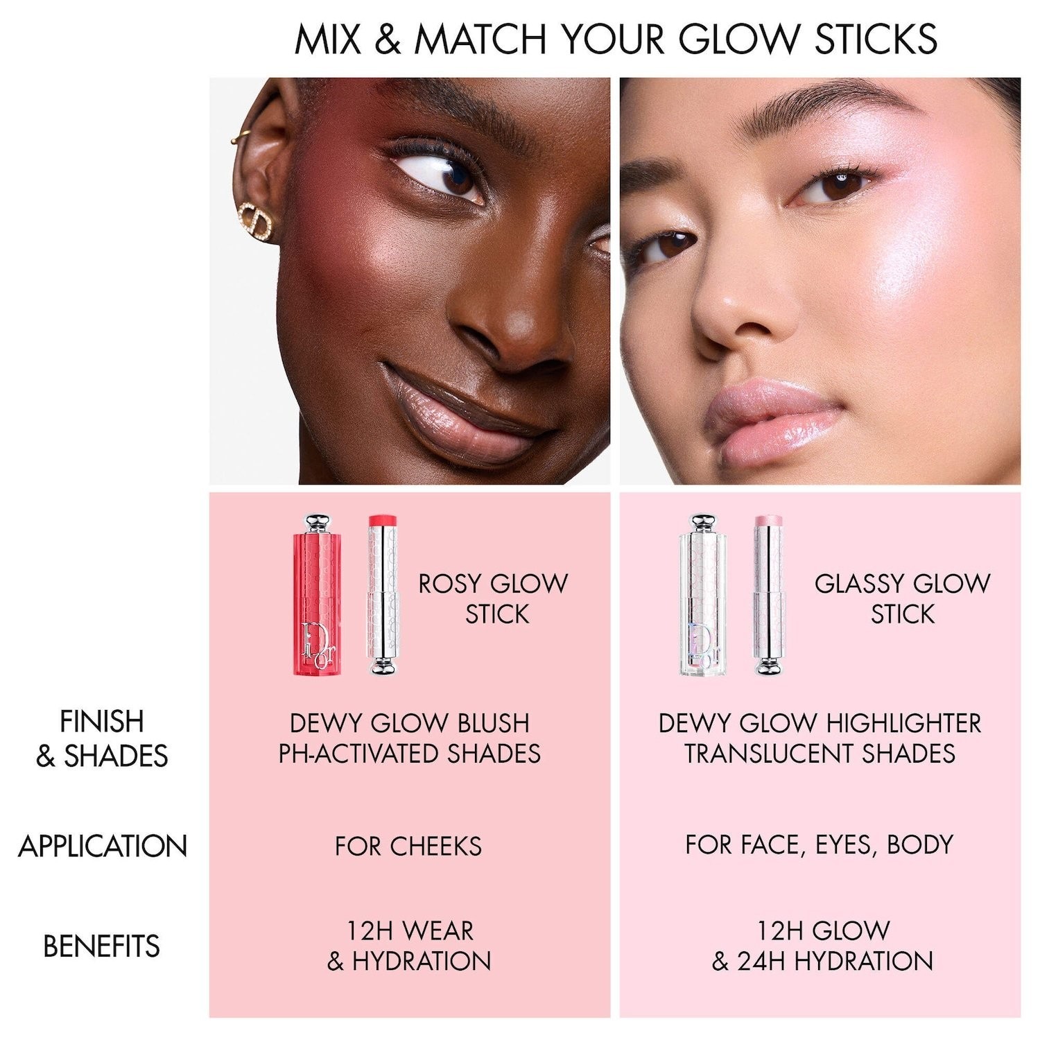 DIOR Backstage Glassy Glow Stick Multi-Use Stick Highlighter Balm, 6 colors