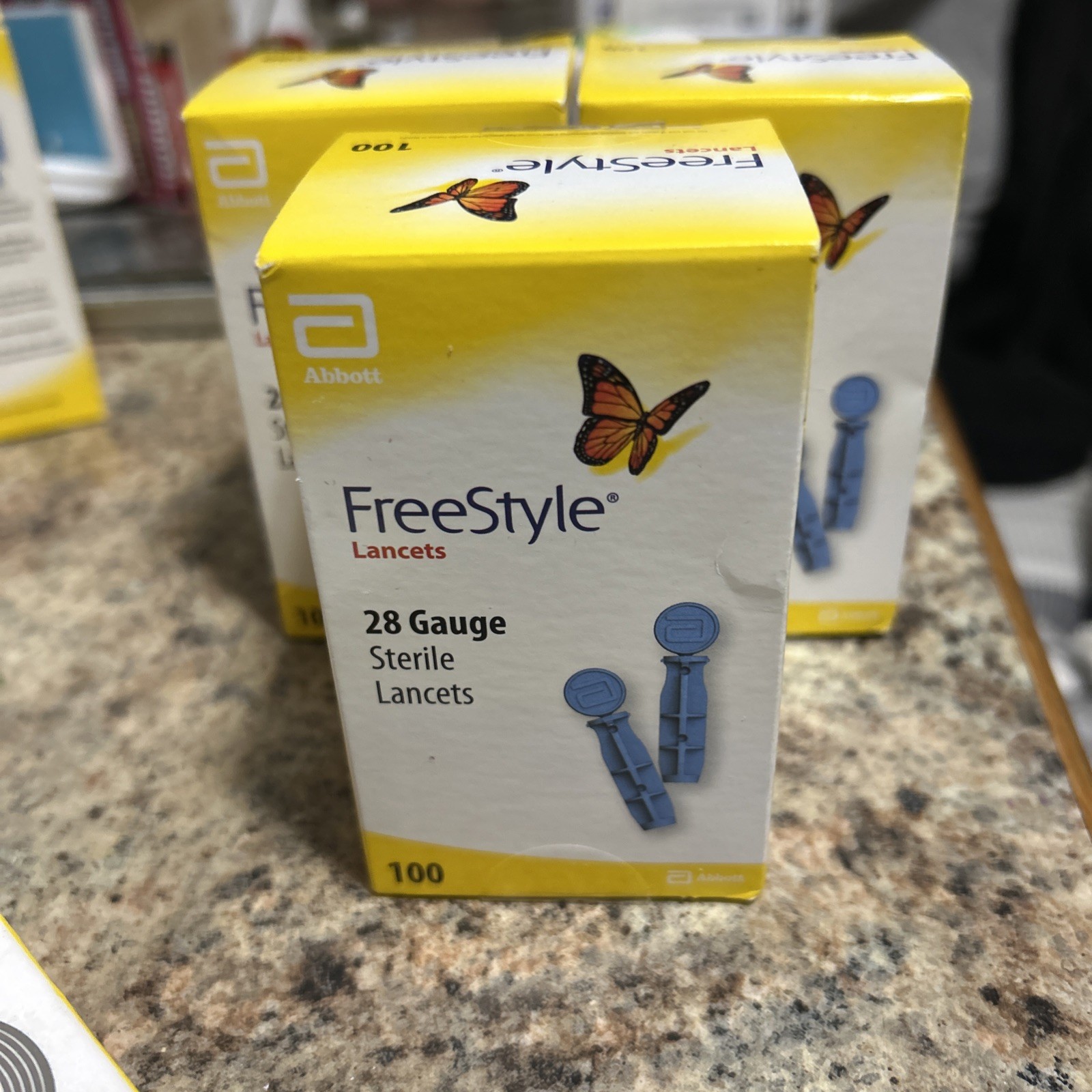 3 Freestyle 28 Gage Sterile Lancets ; 100 Lancets (3 Pack) Exp 11/2030