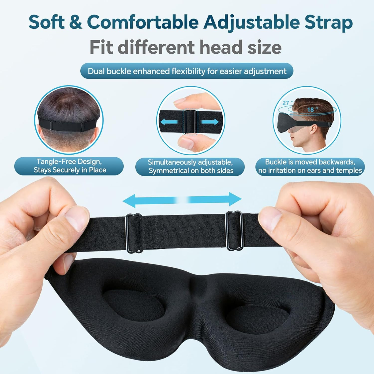 Sleep Mask for Side Sleeper, Light Blocking Sleeping Eye Mask for Women Men, 3D