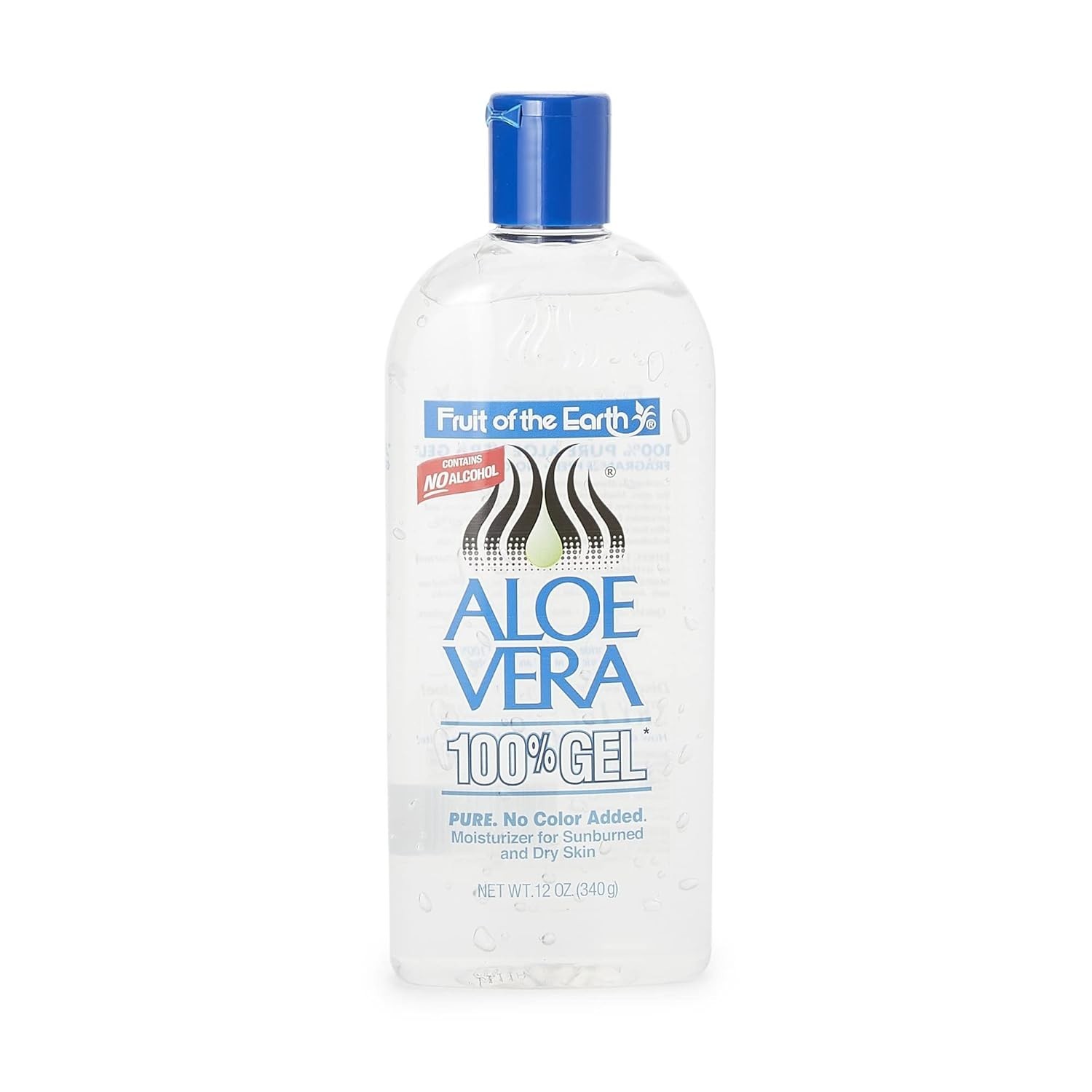 Aloe Vera 100% Gel Fruit Of The Earth PURE No Color Added Crystal Clear 12 OZ