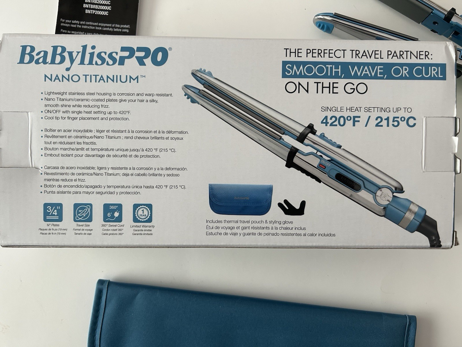 BaBylissPRO Nano Titanium Prima2000 3/4″ Mini Ionic Styling Iron