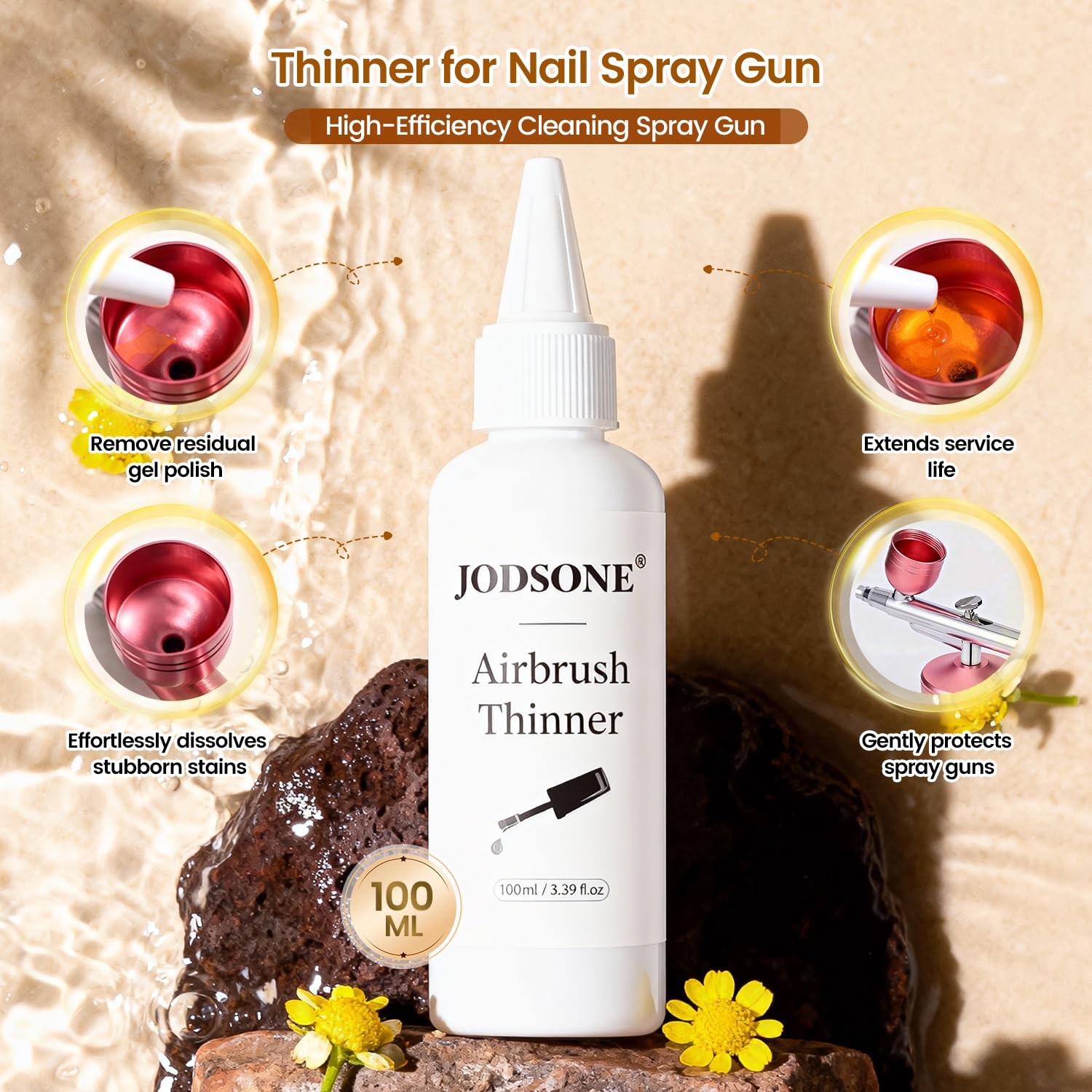 JODSONE 100ml Gel Nail Polish Thinner for 3.39 Fl Oz (Pack of 1), White