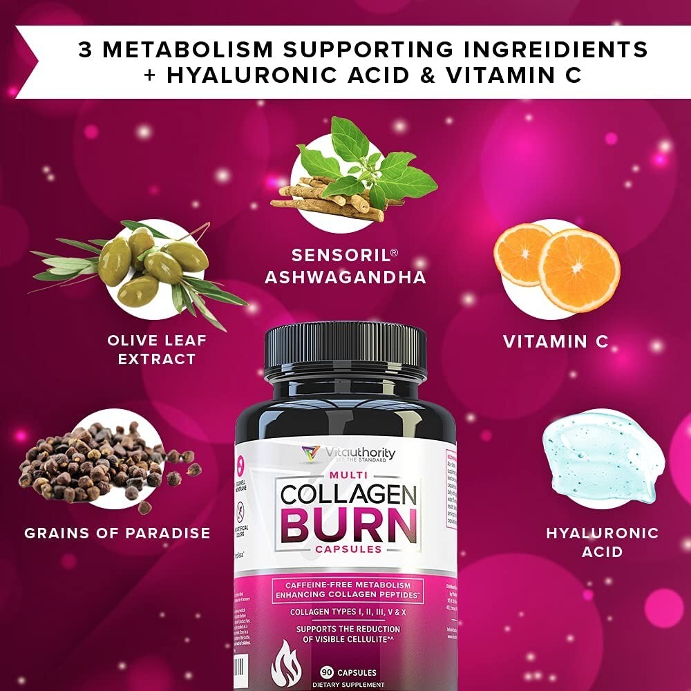 Multi Collagen Burn Capsules for Weight Loss – Hydrolyzed Collagen Peptides