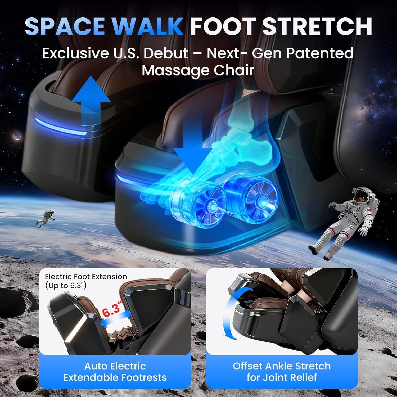 4D Massage Chair Full Body with Space Walk & Ankle Stretch, 2026 Zero Gravity 55
