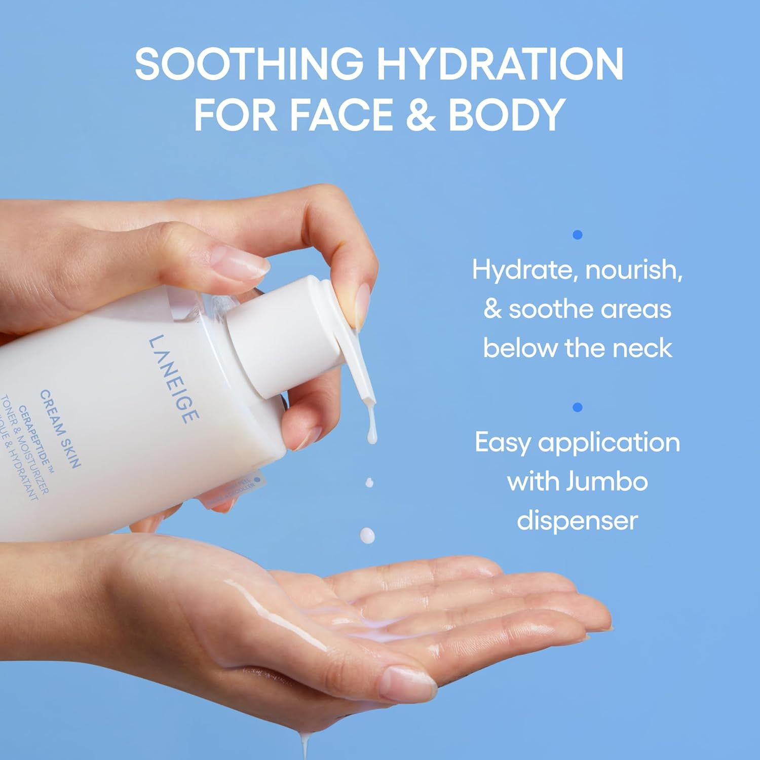 LANEIGE Cream Skin Toner & Moisturizer: Lightweight Refillable Korean Milky Tone
