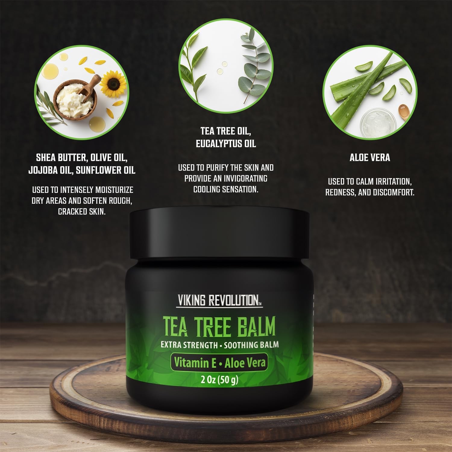 Viking Revolution Tea Tree Foot Balm Moisturizing Cream 2 Oz