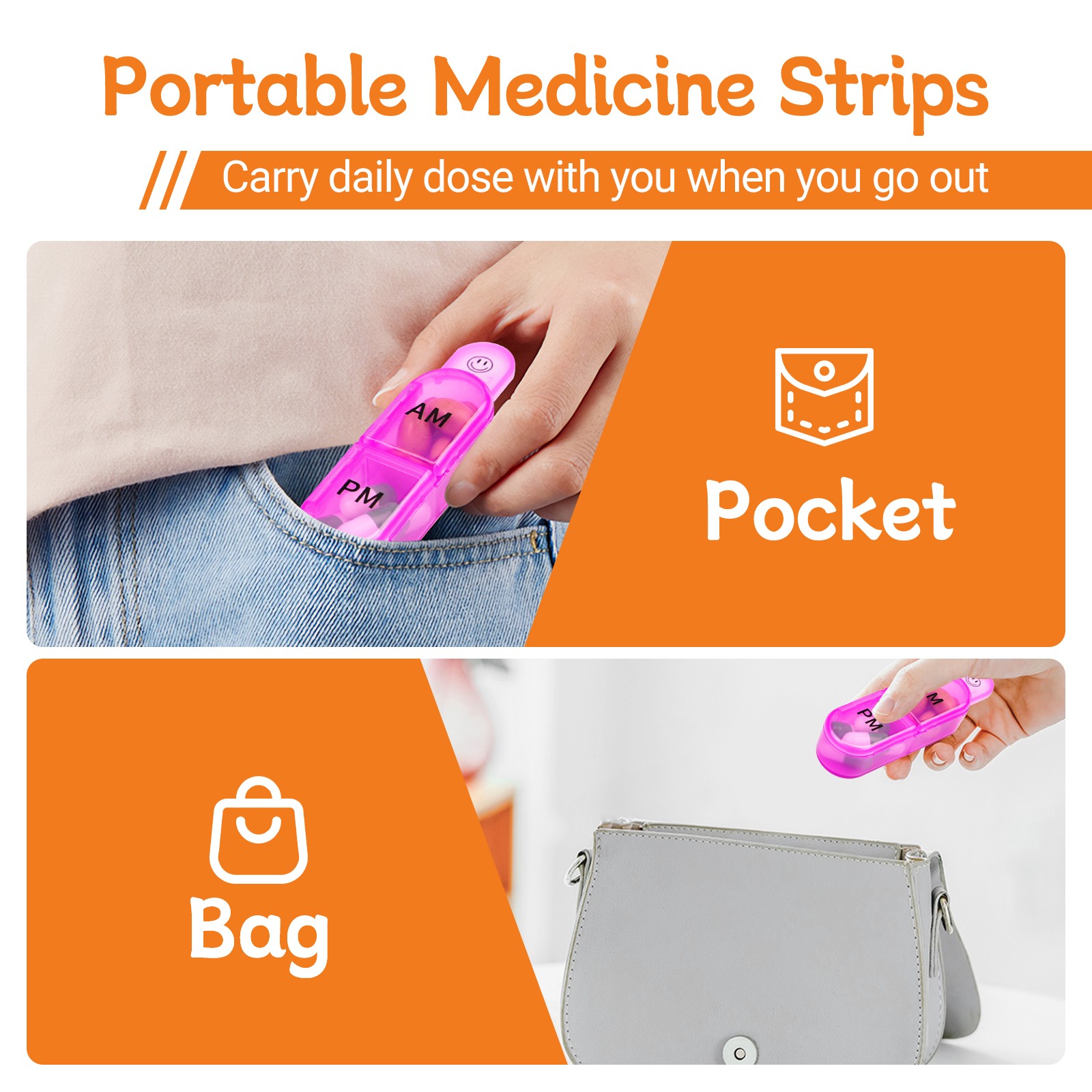Monthly Pill Organizer 2 Times A Day AM PM 30 Day BPA Free Pill Box for Travel