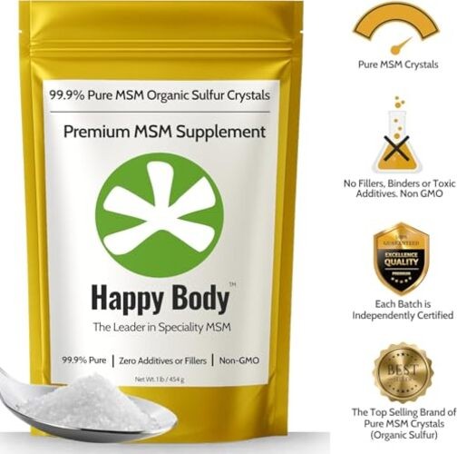 Organic Sulfur Crystals | 99.9% Pure MSM Crystals for Joint 1 Pound (Pack of 1)