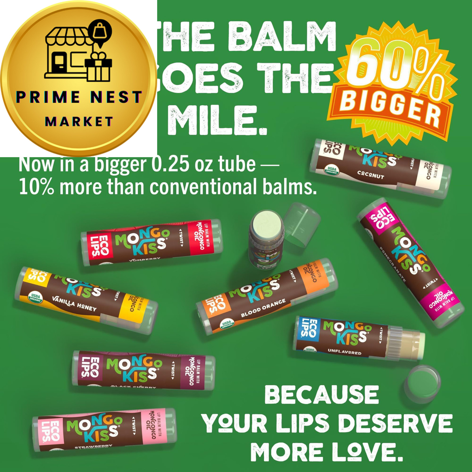 Eco Lips 1 Count (Pack of 4), Bl Orange, Yumberry, Strawberry Lav, Cherry