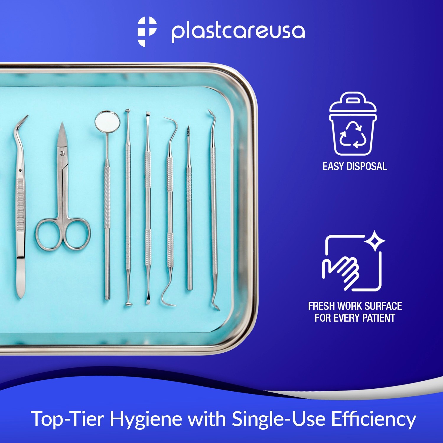 Blue Paper Dental Tray Covers for Size «B» Trays 8.25 «x 12.25», (Case of 2000)