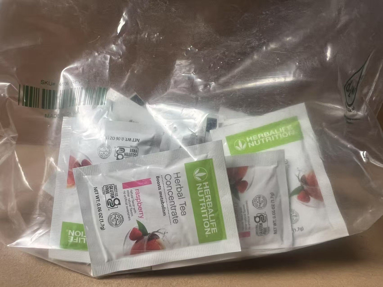Herbalife Raspberry Tea 30packs ，Caffeine，Boosts Metabolism ，Provides Antioxidan