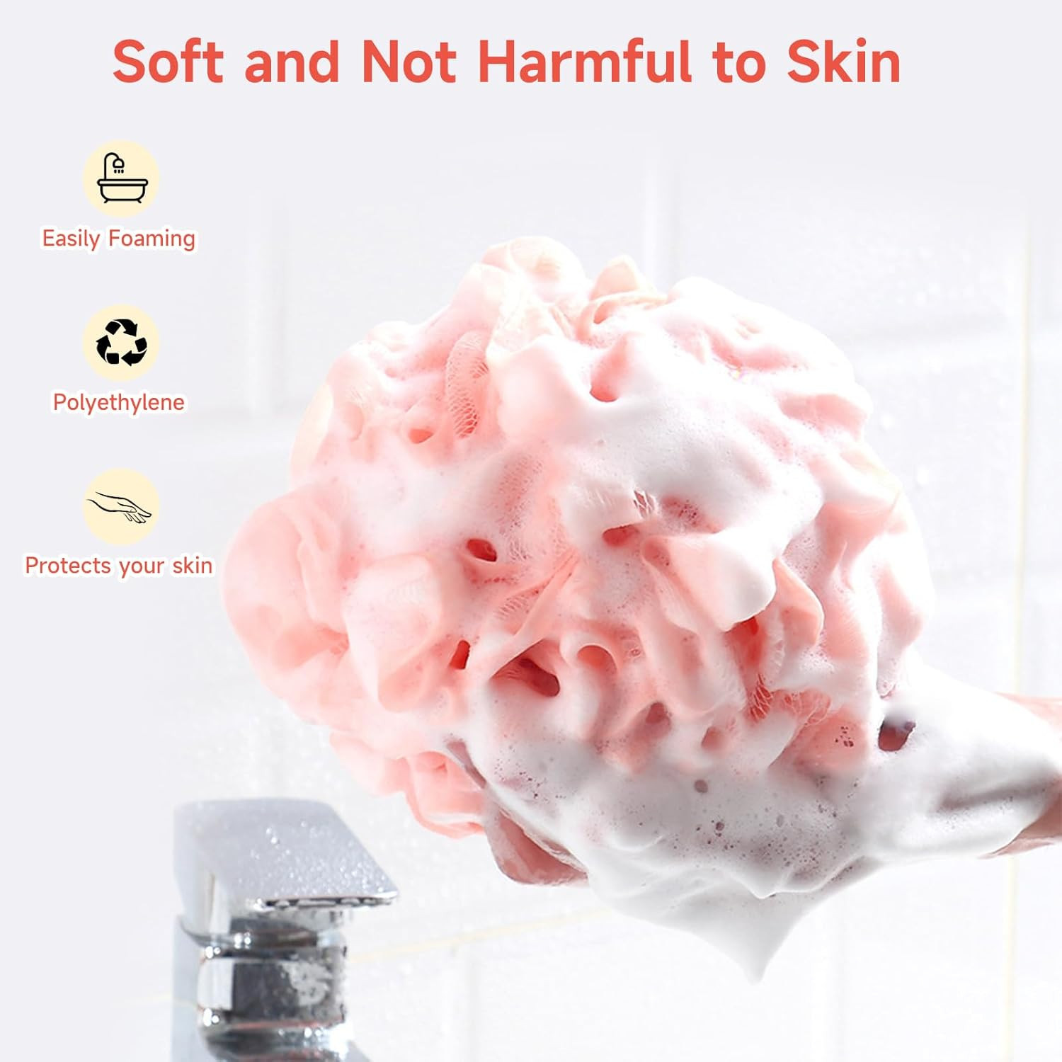 Luffa Loofah Sponge Shower Loofahs 50G Shower Bath Sponges Exfoliating Mesh Pouf