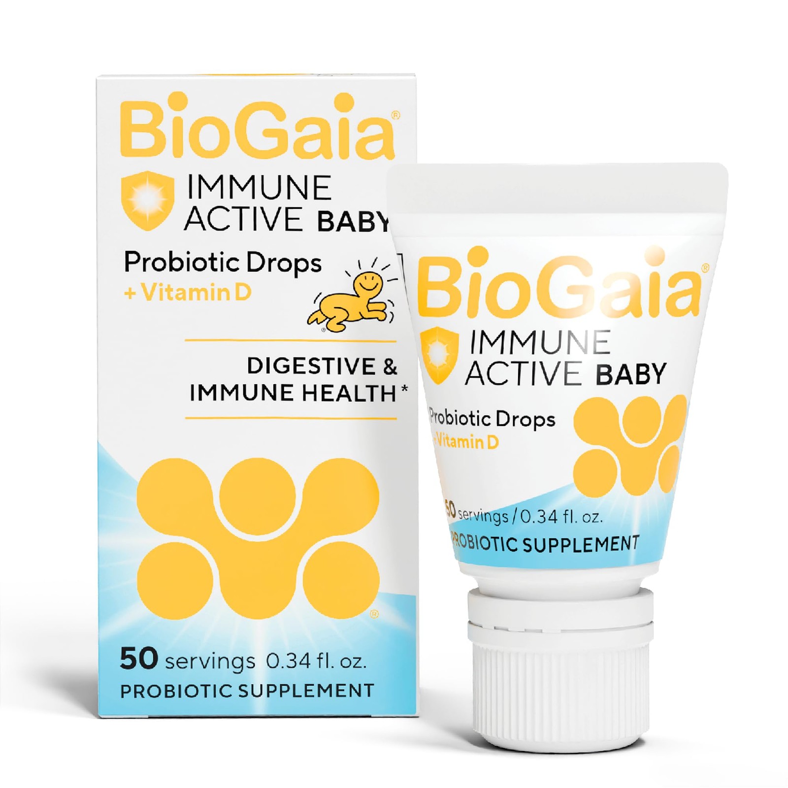 Immune Active Baby Probiotic Drops + Vitamin D | for Babies & Toddlers 0-36 M…