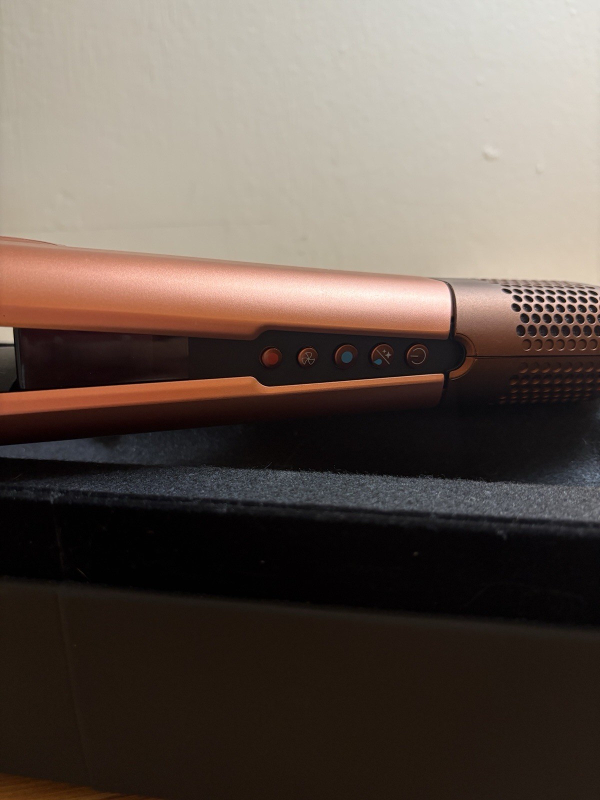 Dyson AirStrait Rose Gold w/ Case, no box. Adjustable Heat Settings