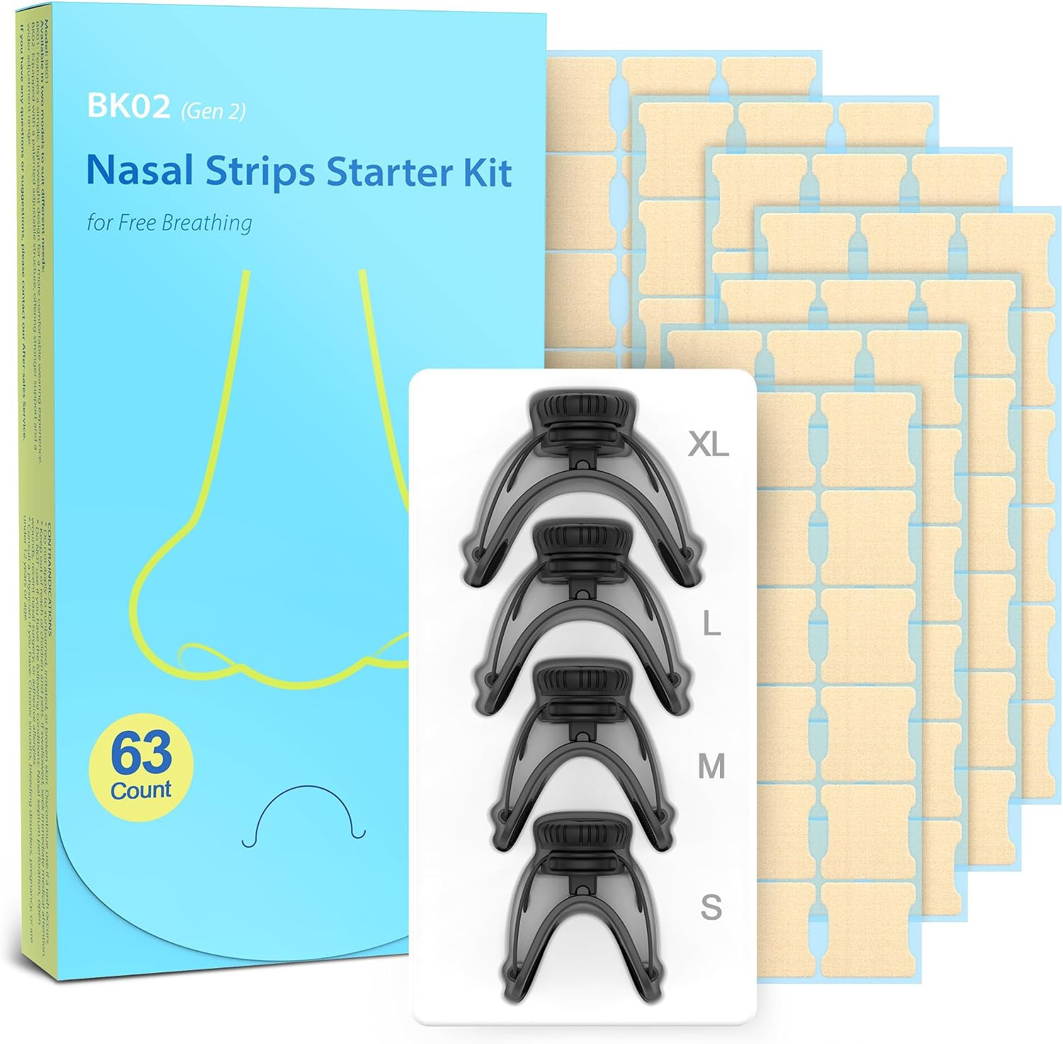 Adjustable Nasal Strips for Snoring & Breathing – Reusable Nasal Dilator Kit wit