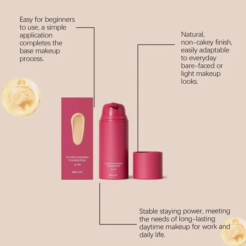Smooche Foundation Korean Smooche Color Changing Foundation For All Skin Types-U