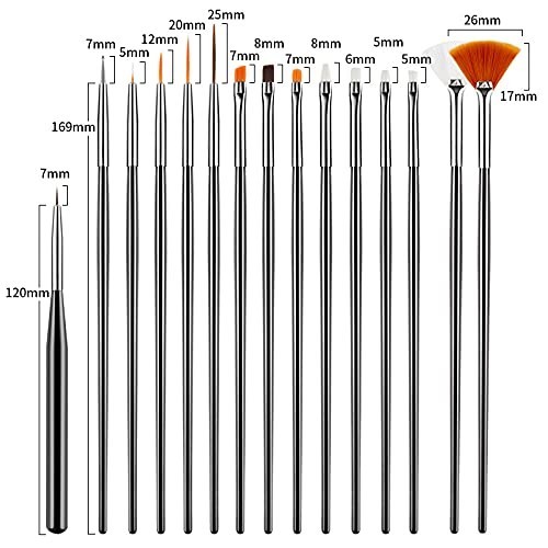 Variety Pack of 31 Nail Art Brushes – Ideal for All Gel Polish Techniques