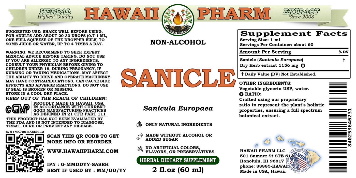 Sanicle (Sanicula Europaea) Tincture, Dried Herb Liquid Extract