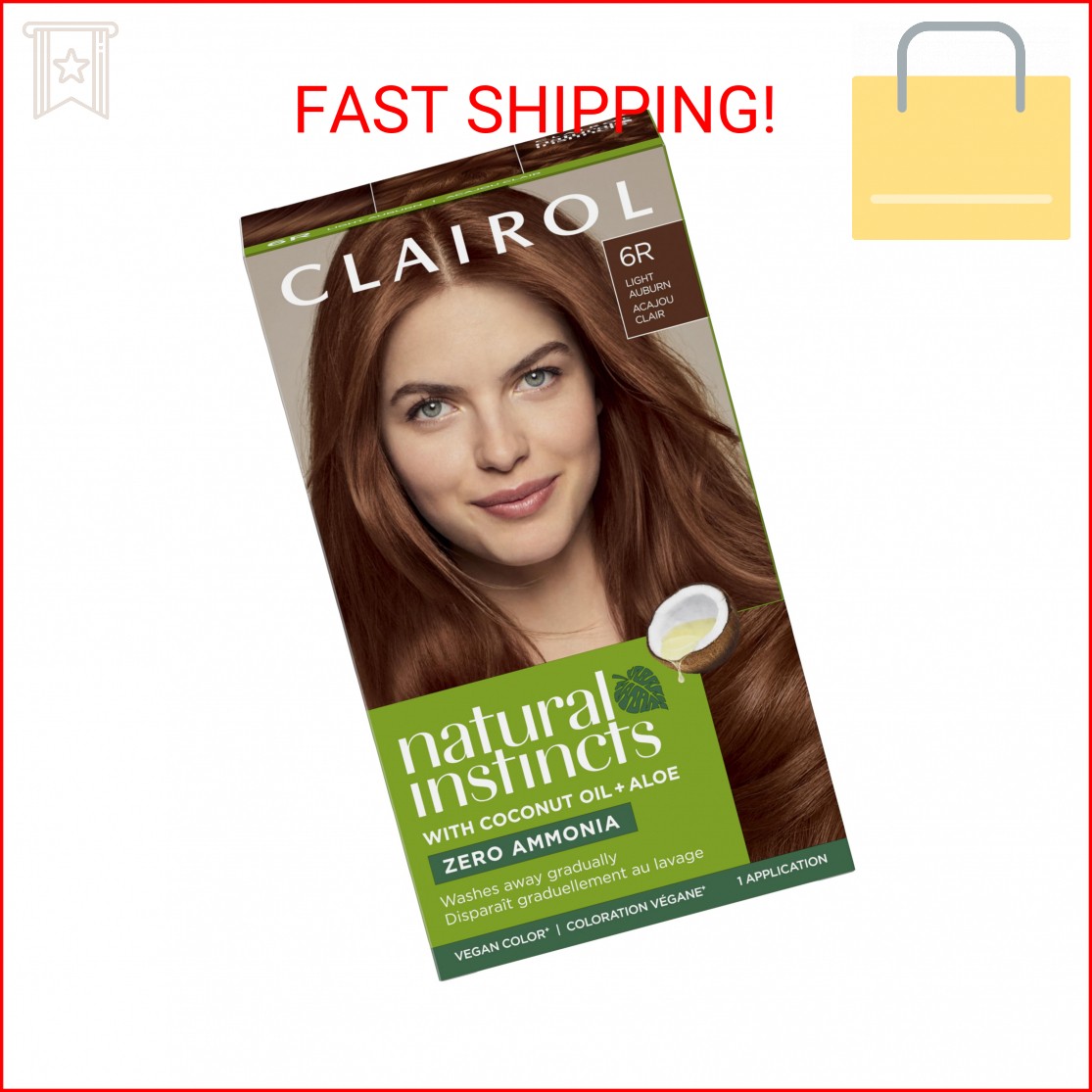 Clairol Natural Instincts Demi-Permanent Hair Dye, 6R Light Auburn | Ammonia‑Fre