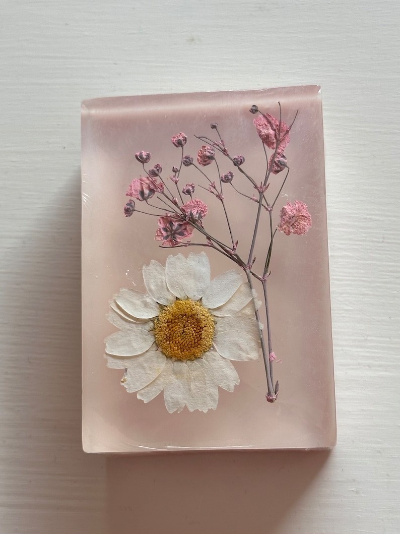 Floral Rectangular Body Bar Soap Pink Purple White for Body & Hands Women Men