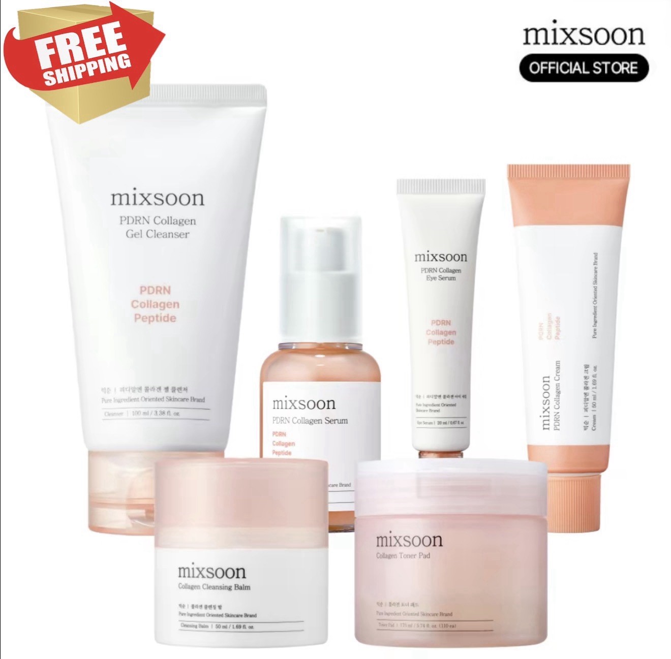 Mixsoon Skin Care Set 6 Items: Collagen Anti-Aging Pink Set NEW SEALED 2028 Exp