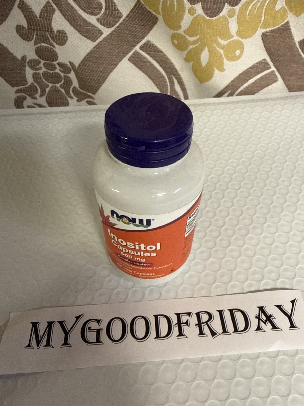 NOW FOODS Inositol 500 mg 100 Veg Capsules Exp:11/2030 Sealed Pack