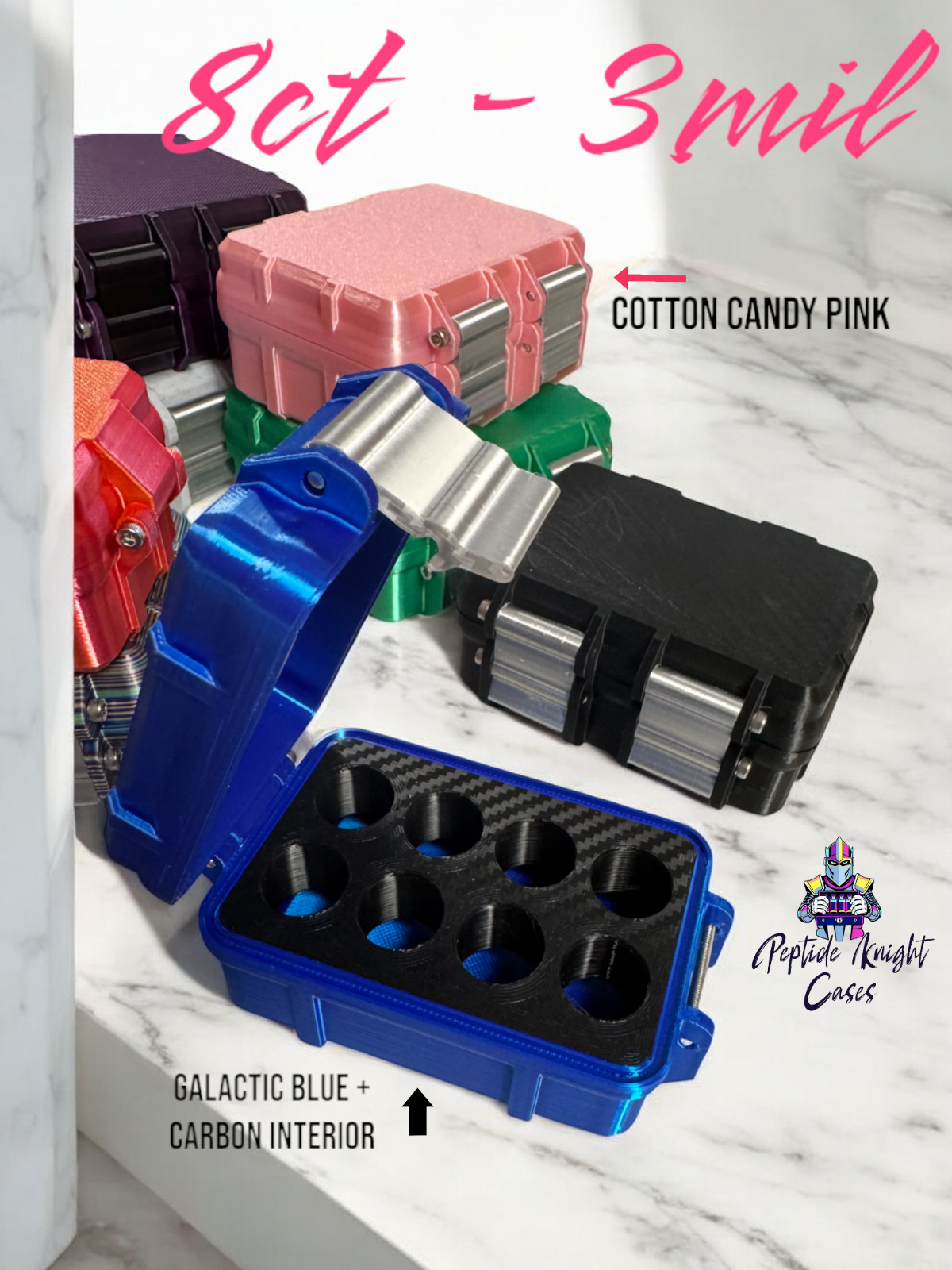 Cold Peptide Vial Storage Container Carrying Case Organizer – Ice Pack Included