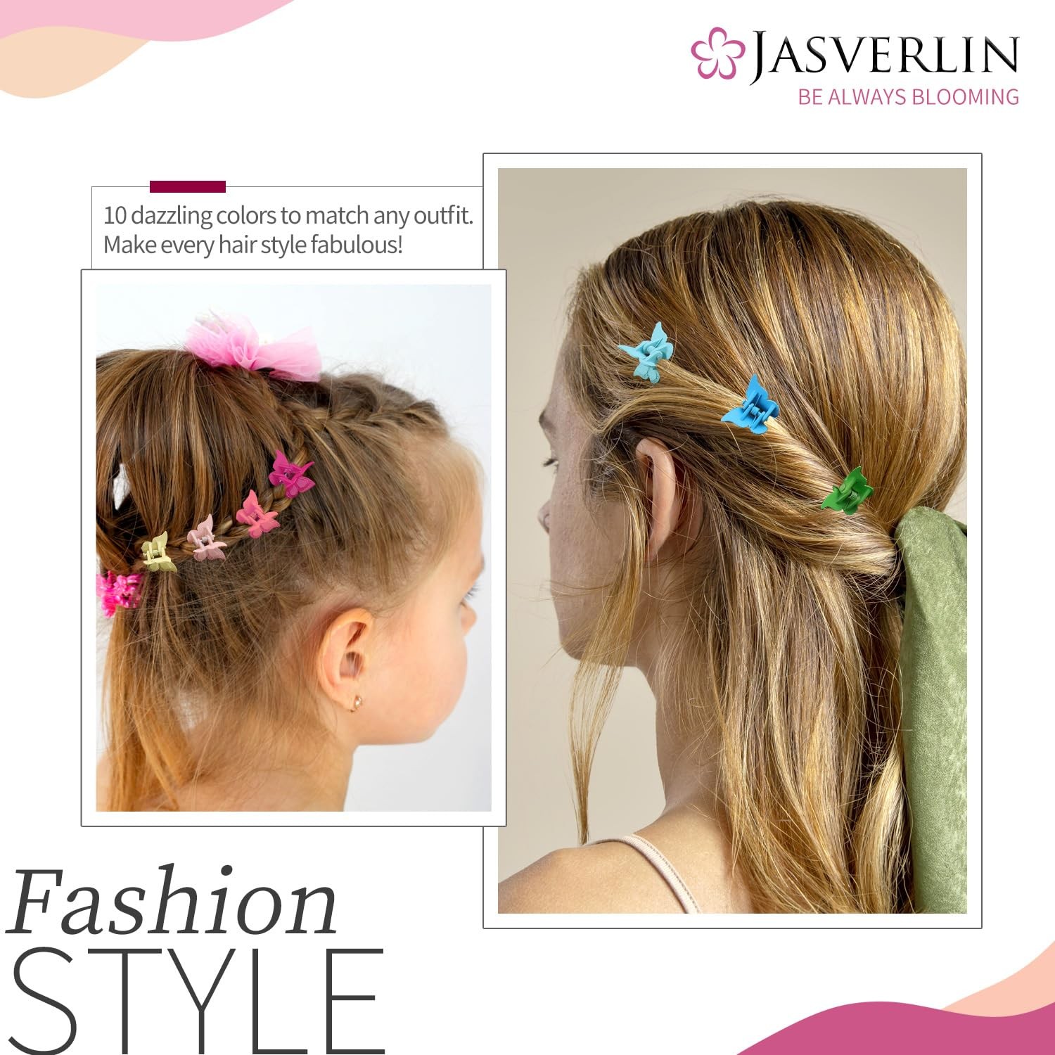 Butterfly Hair Clips, Assorted Color Plastic Mini Cute Hair Clip A