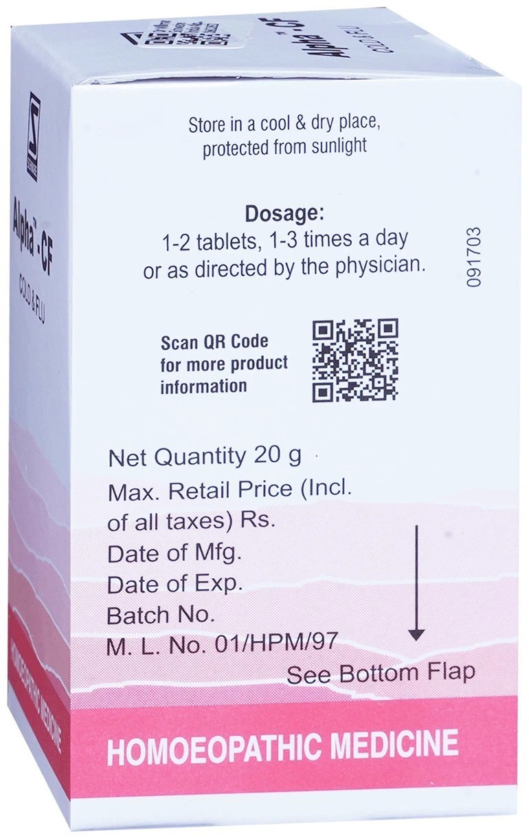 Willmar Schwabe India Alpha CF (Cold And Flu) (20g) Tablets