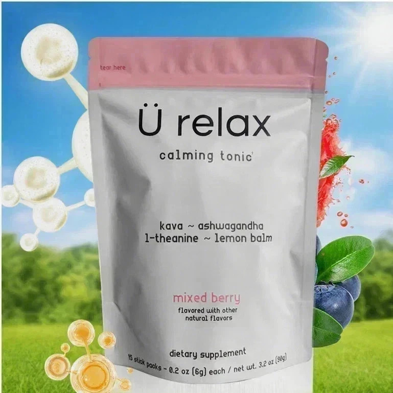 U Relax Calming Tonic- 15 Packets MIXED BERRY Flavor Relax Drink 2 pack.