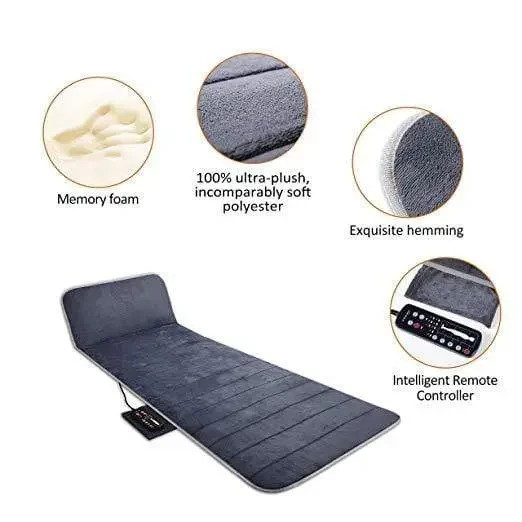 NEW Heated Vibration Massage Mat – Full Body Massage Pad with Memory Foam