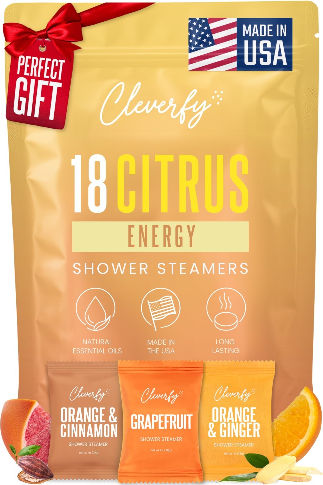 Citrus Shower Steamers Aromatherapy – 18 Tablets, Perfect Birthday Gifts for Wom