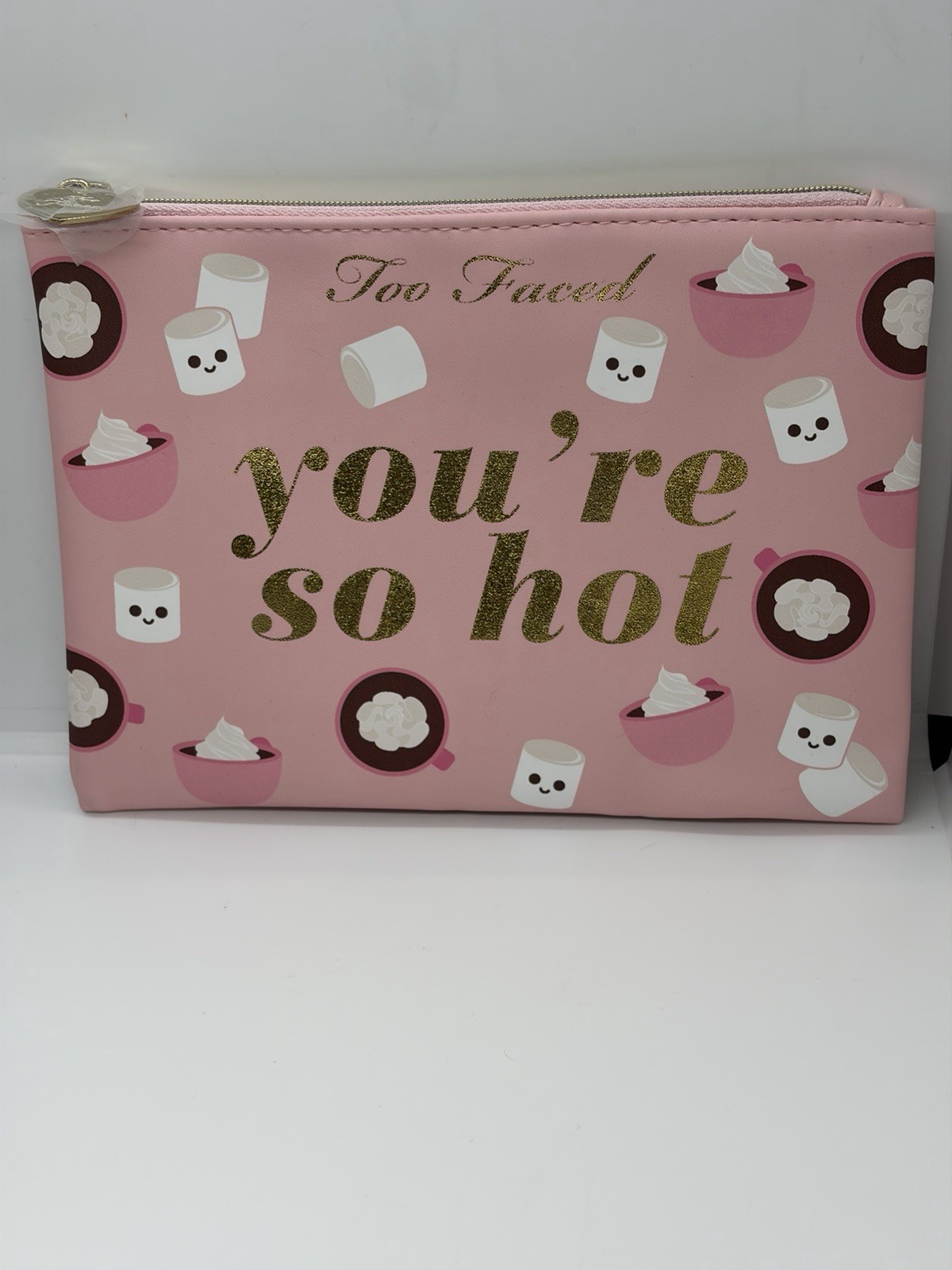 Too Faced You’re So Hot Makeup Cosmetic Bag Pink Limited Edition 8.25×6” New