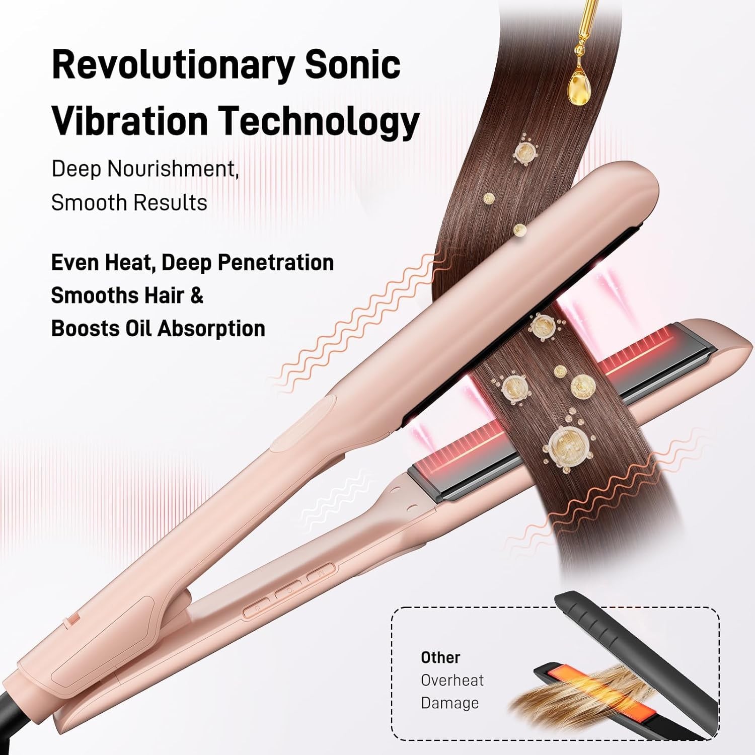 HITTIONA 1.75” Wide Ceramic Hair Straightener-ProfessionalIn frared Flat Iron fo