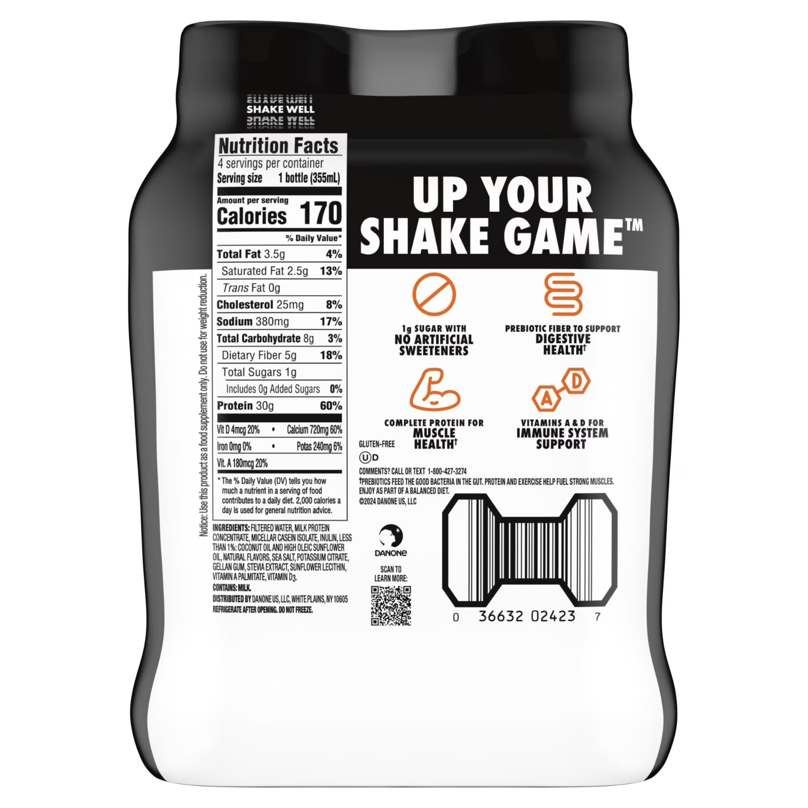 Oikos Protein Shake, Shelf Stable, Salted Caramel, 30g Protein, 12 fl oz, 4 Coun
