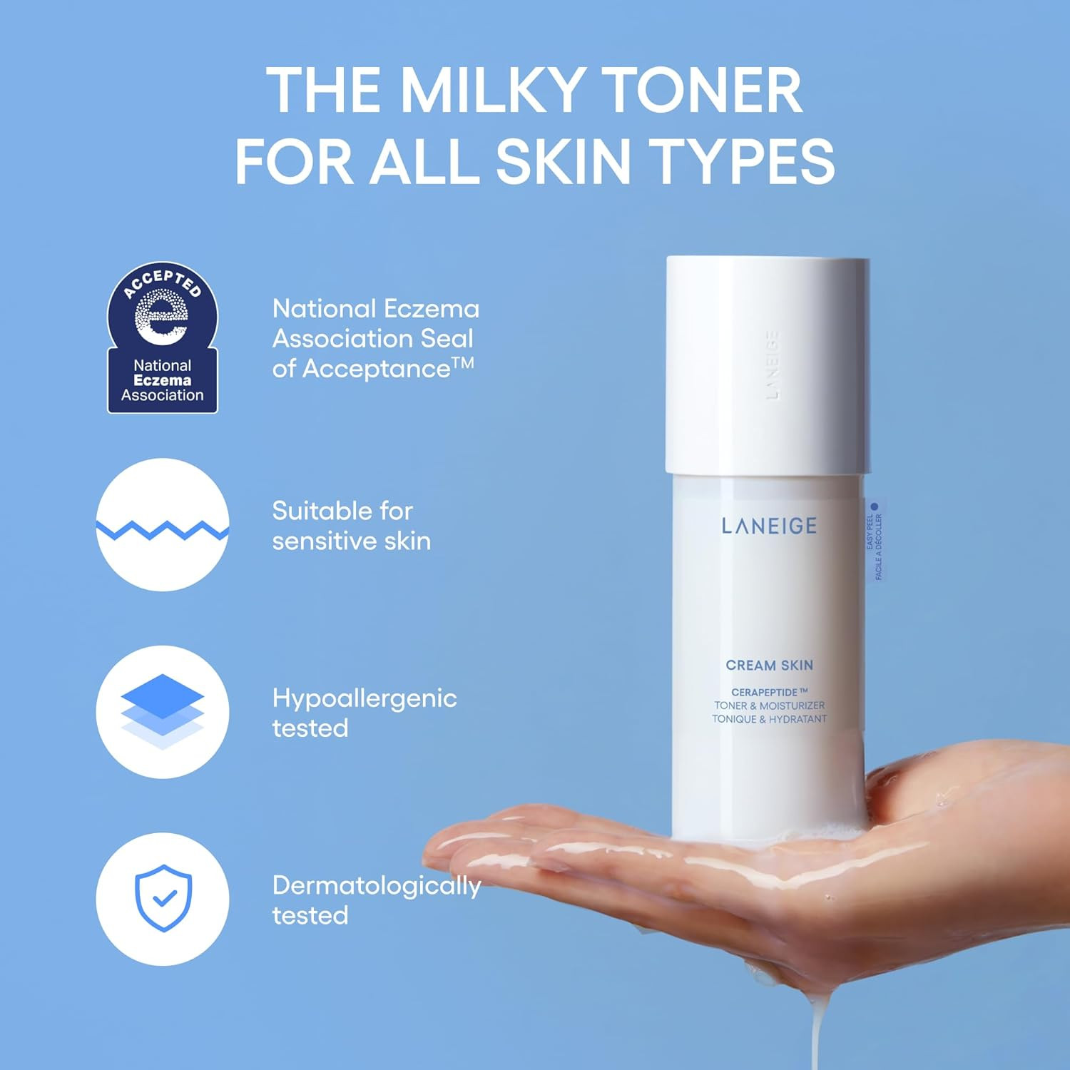 LANEIGE Cream Skin Toner & Moisturizer: Lightweight Refillable Korean Milky Tone