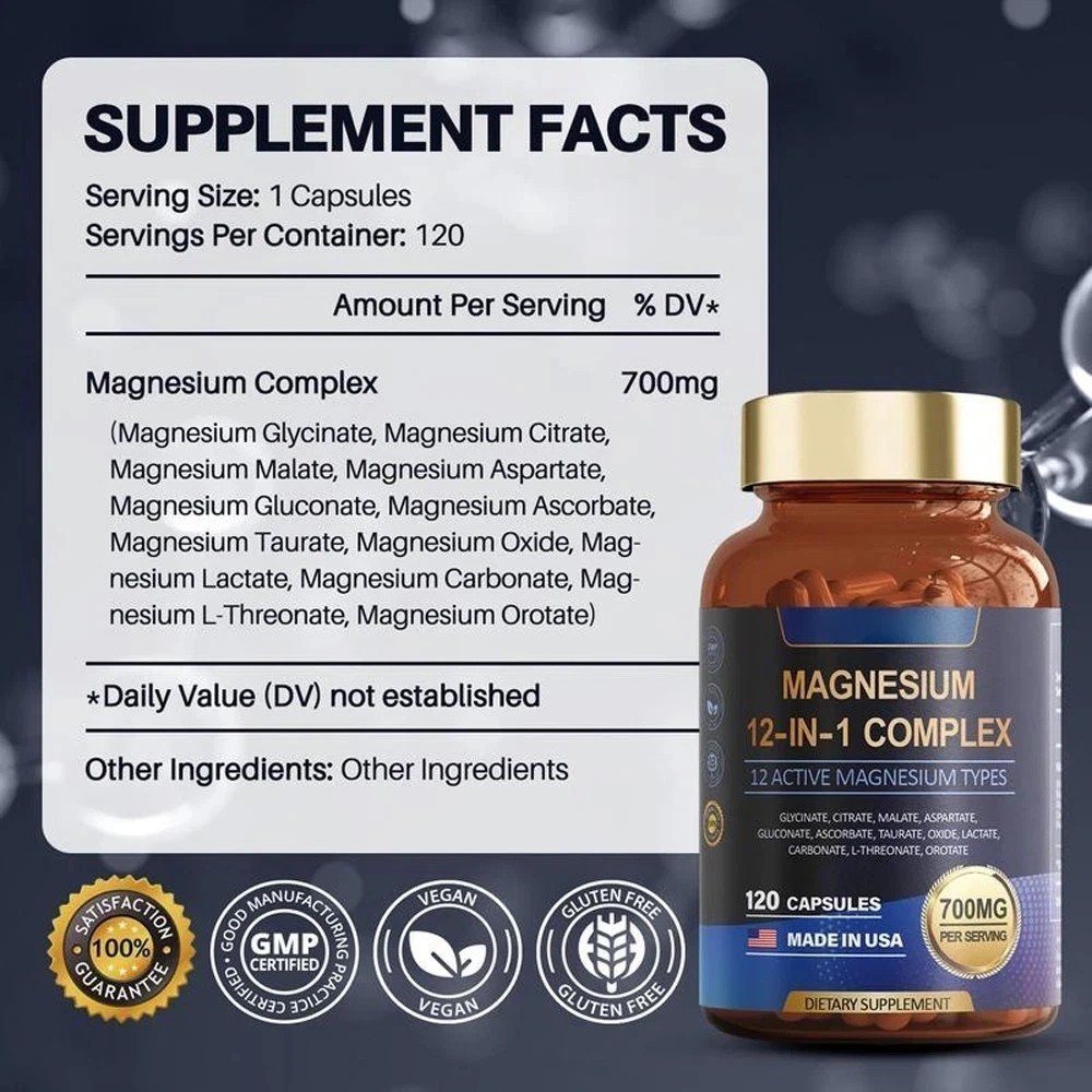 Support Magnesium 12 in 1 Complex 700mg – Glycinate Citrate Malate Taurate Daily