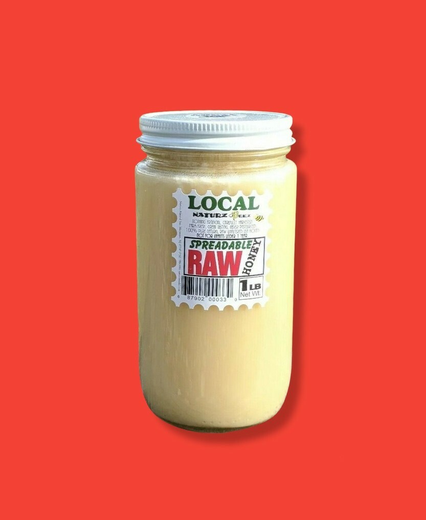 LOCAL RAW WILDFLOWER HONEY SPREADABLE 1lb / 454g NJ/NY/PA/MA/CT/RI/NH/ME/DE
