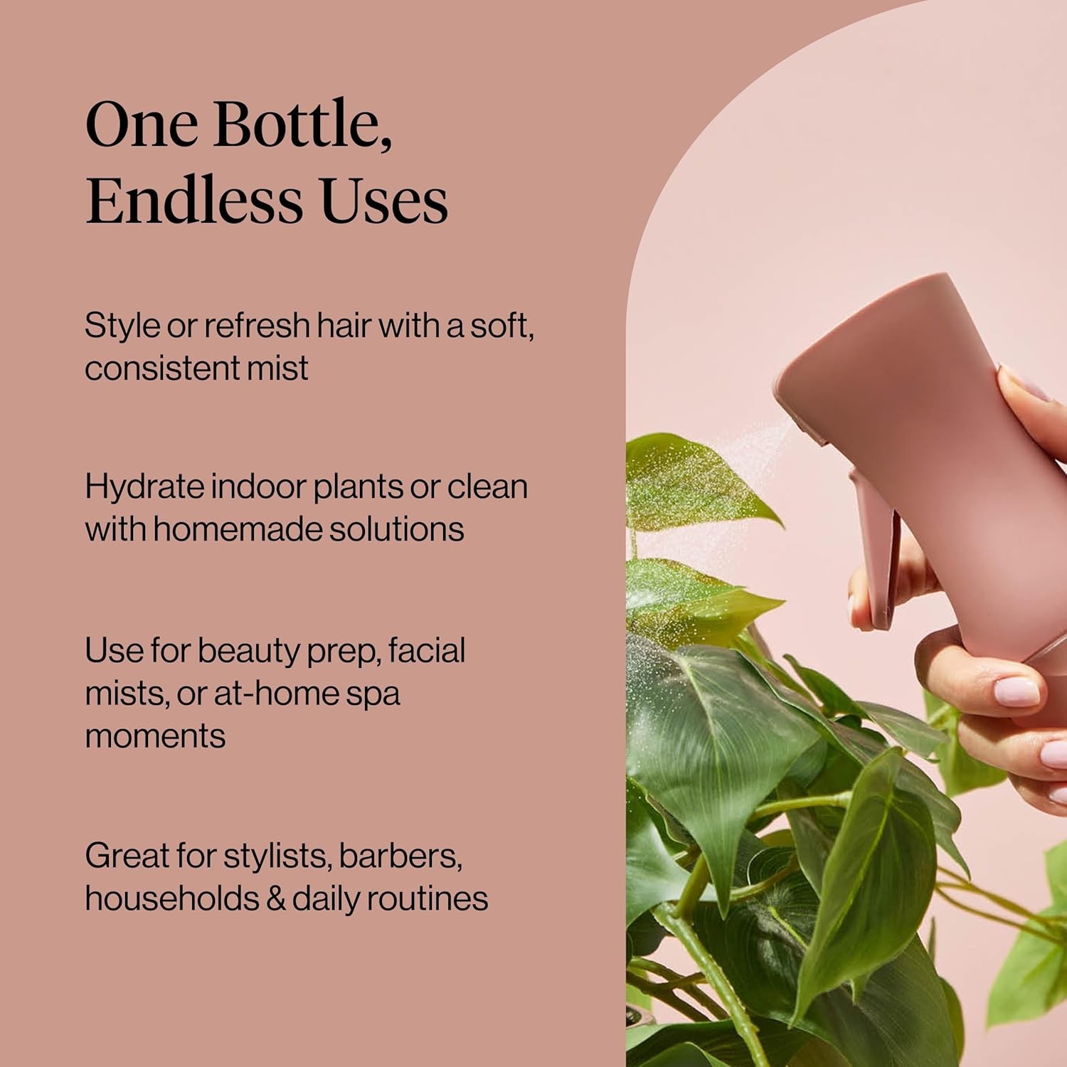 Kitsch Continuous Spray Bottle for Hair – Fine Mist Water Mister & Water Spray B