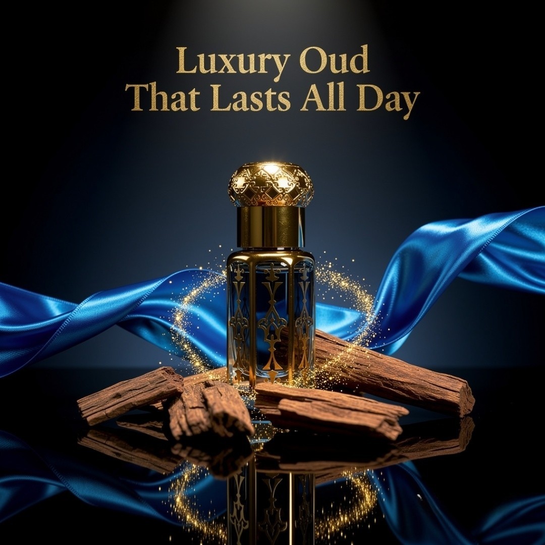 Blue Oud Attar Perfume Oil 11ml – Deep Agarwood Oud Fragrance Luxury Long Lastin