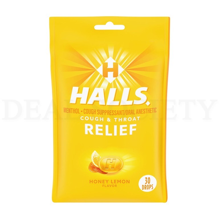 HALLS Relief Honey Lemon Cough Drops 30 Count Lot of 6 Bags