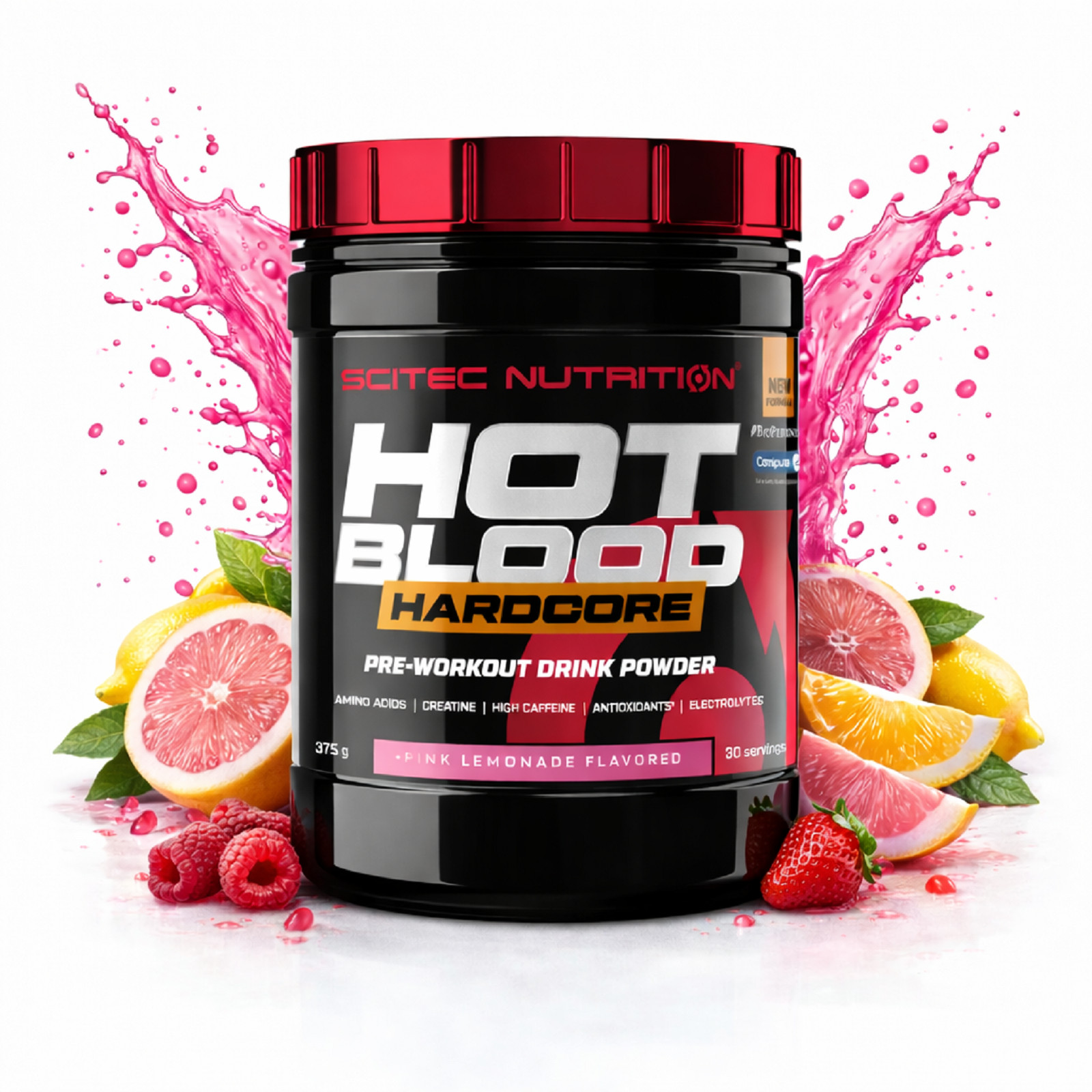 HOT BLOOD 300g Pre-Workout Booster Maximizes Energy Focus & Performance Vitamins