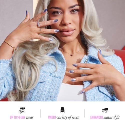 Glam, Press On Nails, Nail glue included, », Pink Size, Short One n Only