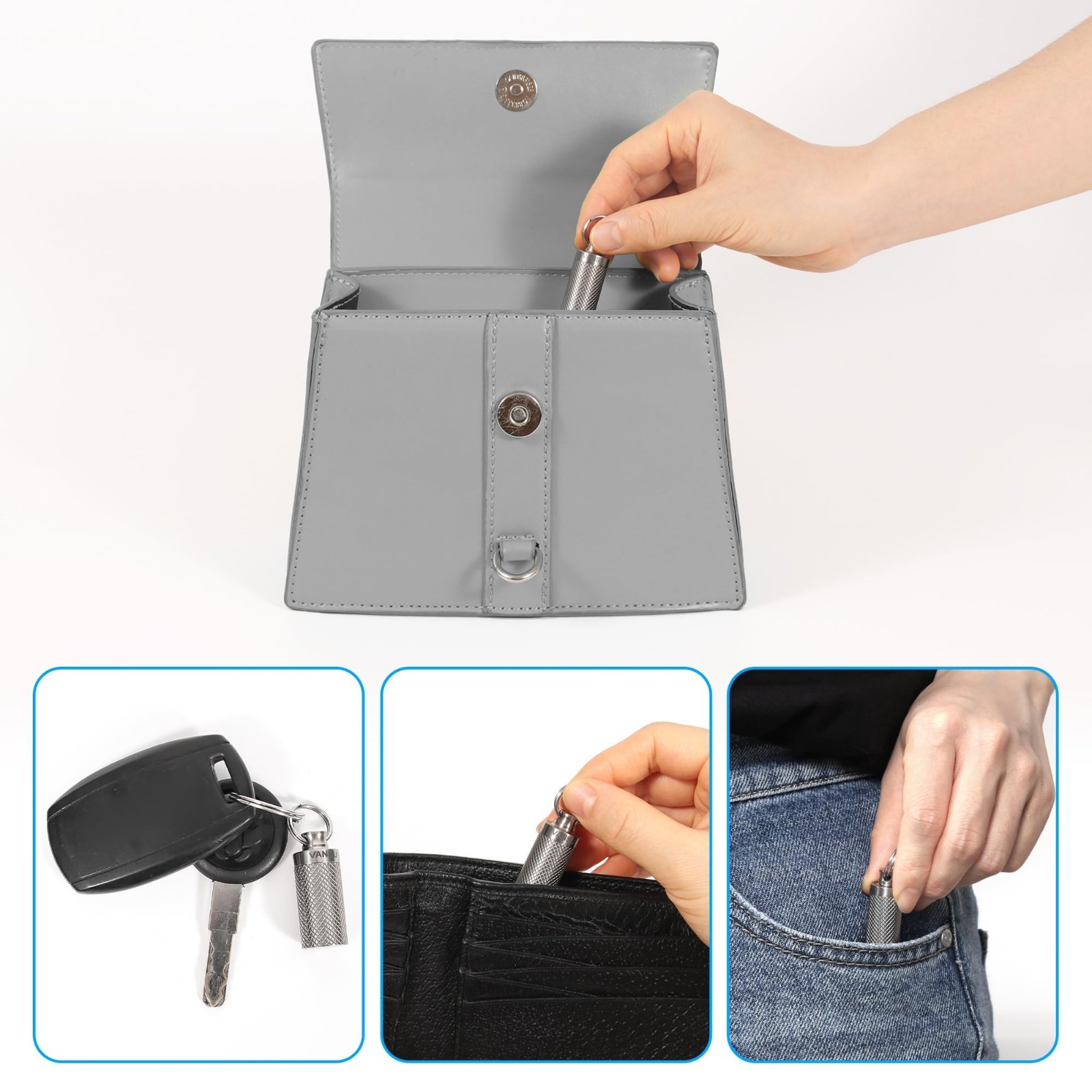 Waterproof Titanium Keychain Pill Holder – Portable Mini Pill Box Case (2 Pack)